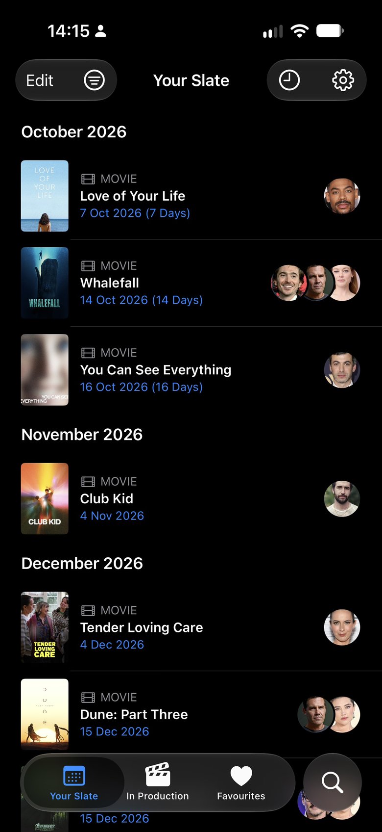 The Slate on iPhone, showing Your Slate